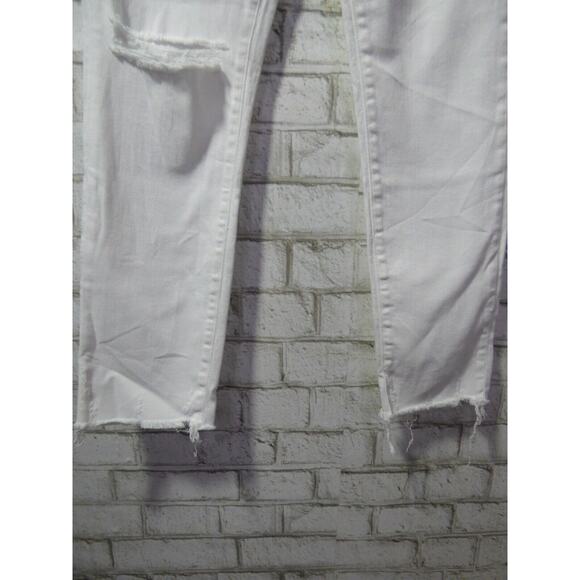 $168 Anthropologie Edwin Bree Destructed Jeans in Optic White 25 NEW - Picture 8 of 12